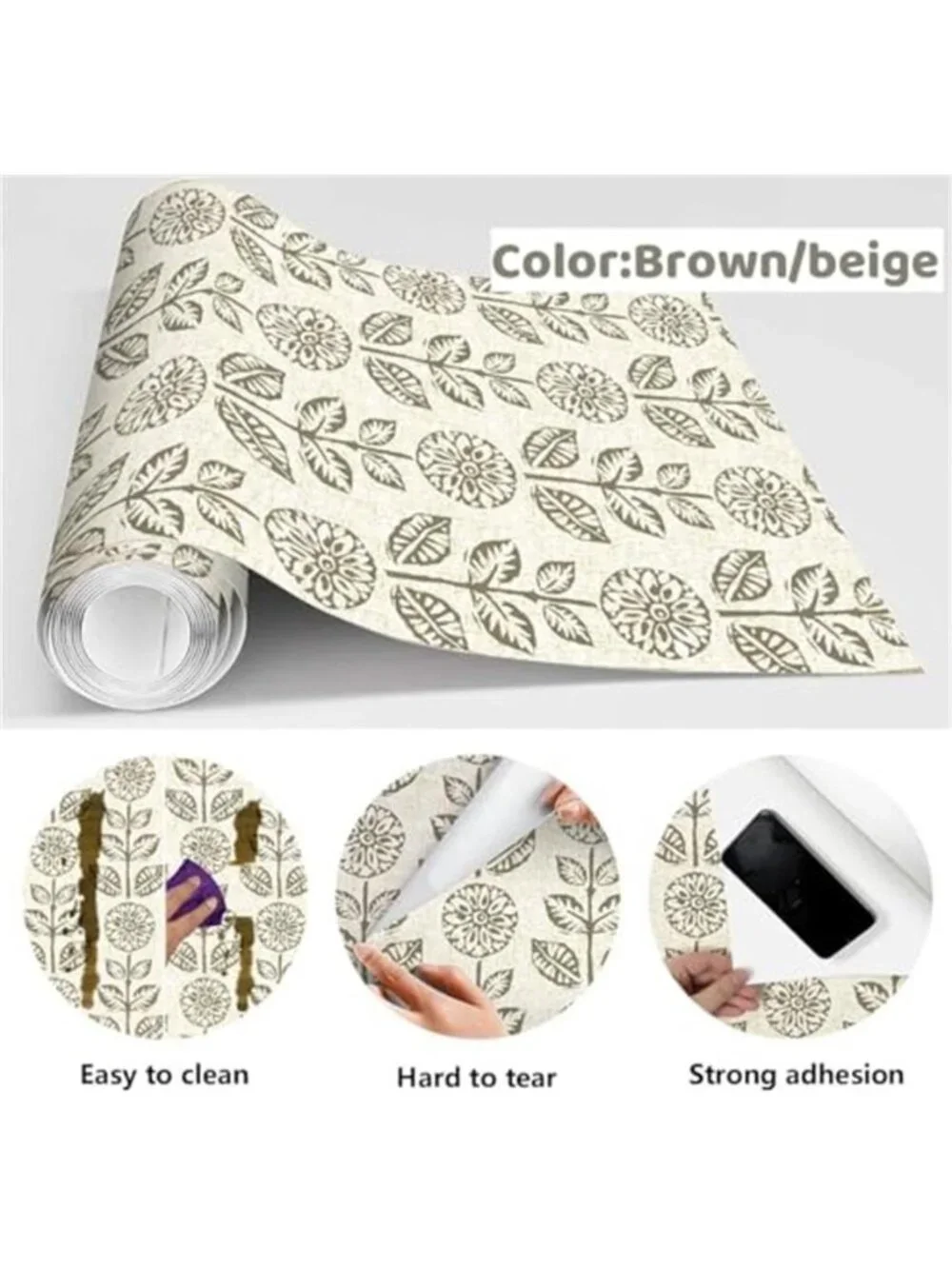 Floral Peel Stick Wallpaper Removable Waterproof Vintage Contact Paper